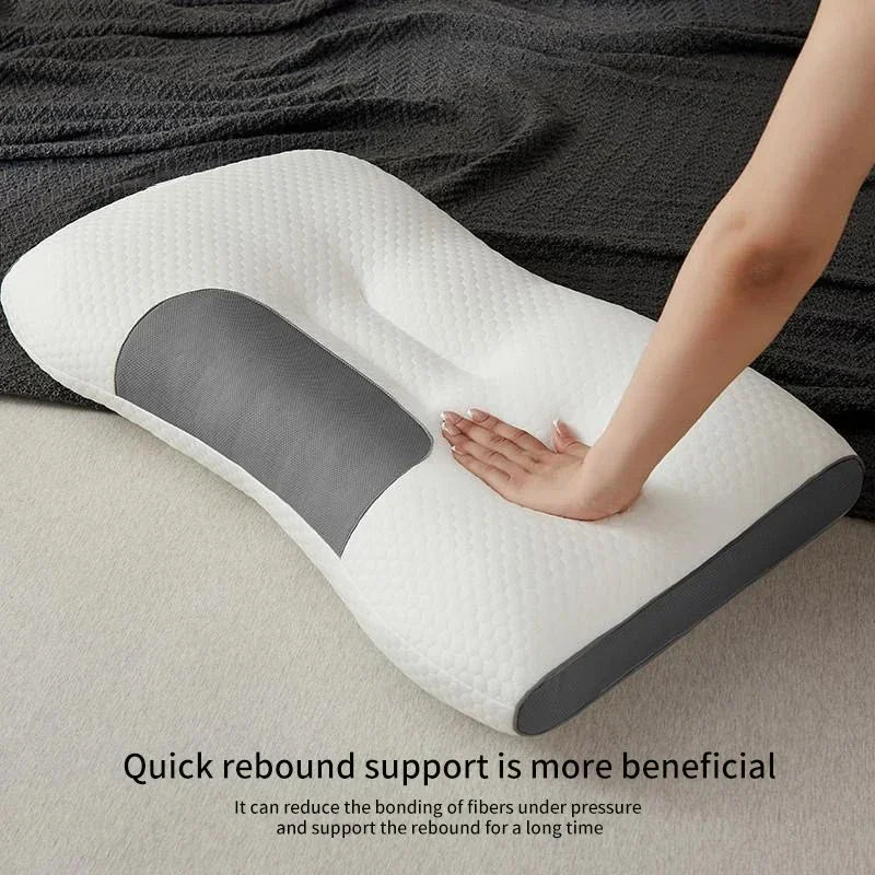 Cervical Orthopedic Almohada Neck Pillow, Soybean Fiber Massage Pillow for Sleep, Household SPA Neck Support, Comfortable Rest