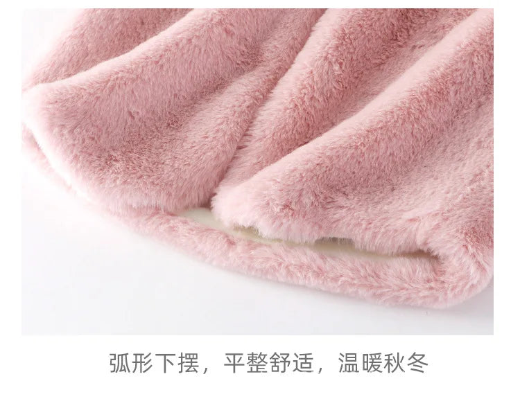 2025 Baby bodysuit Girls' imitation fur vest Children's plush vest Autumn and winter vest Girls' plush thermal vest jacket whole