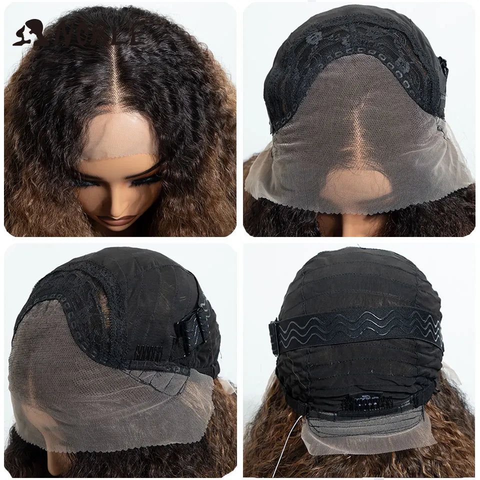 Noble 30 Inch Synthetic Lace Front Wigs For Women Curly Ash Blonde Highlight 13x4 Body Wave Silk Base Lace Wig Cosplay Daily Wig