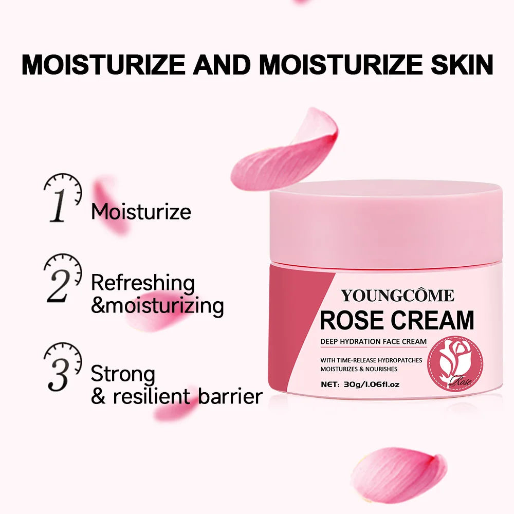 Rose Moisturizing Face Cream Long Lasting Moisturizing And Hydrating Firming Skin Smoothing Wrinkles Reducing The Look Of Aging