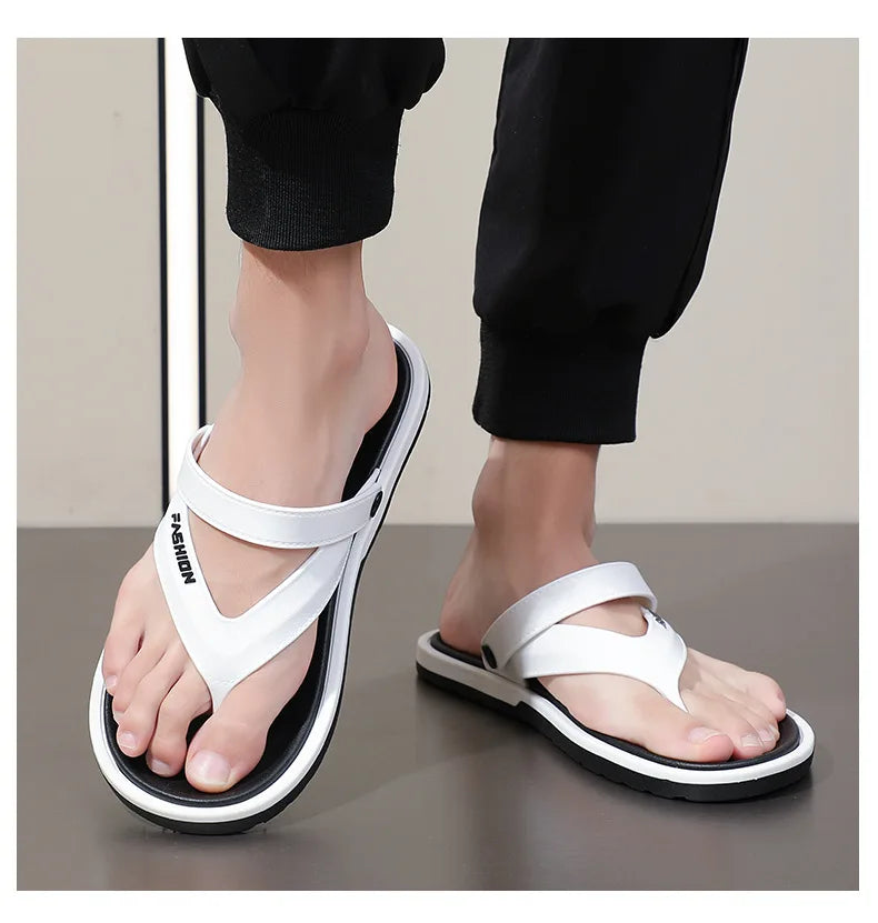 Flip-flops men's fashion trend summer foreign trade cross-border external wear breathable and wear-resistant toes two sandals