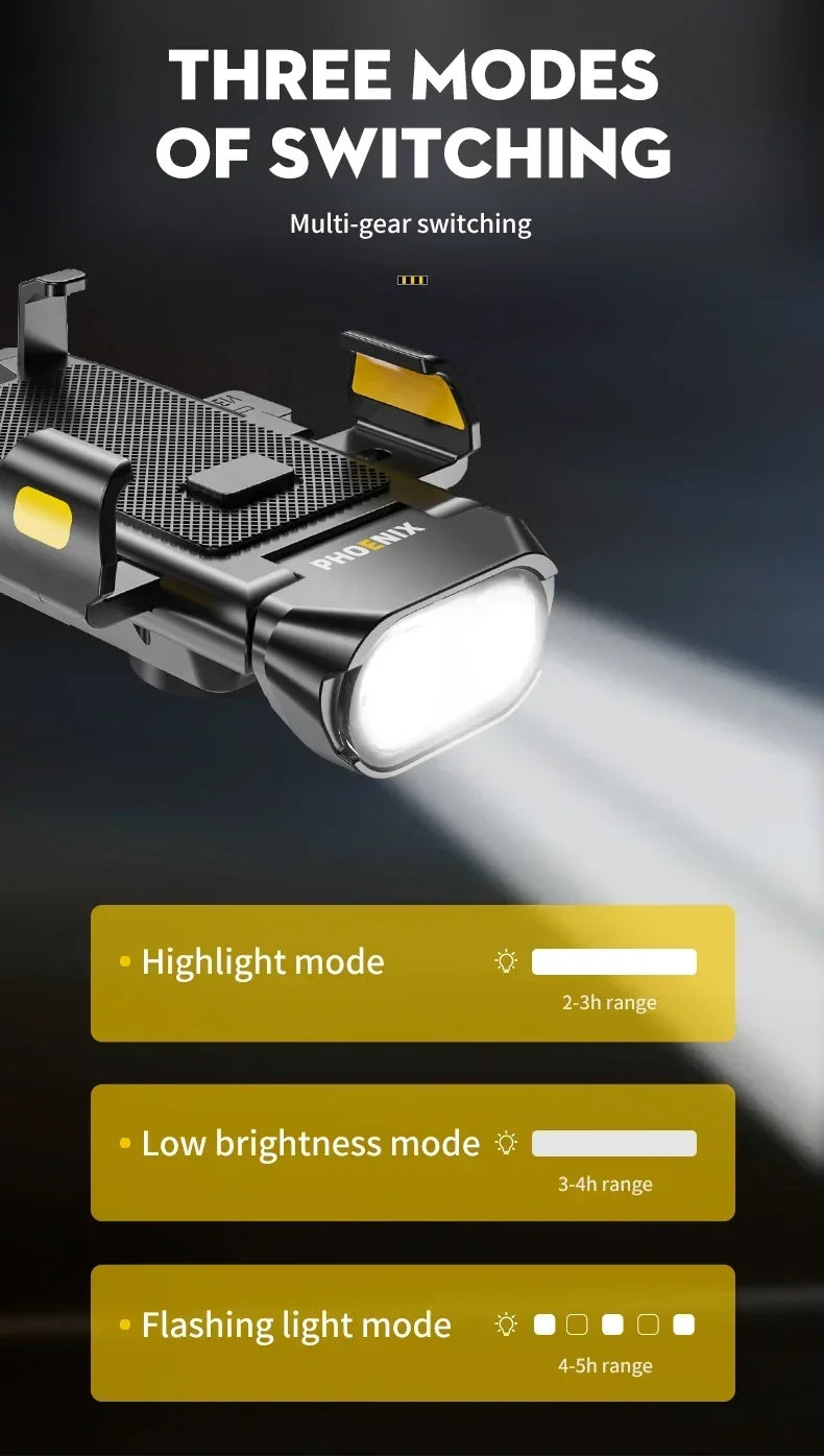 4-in-1 LED Bicycle Light 3000mAh Bike Headlamp Power Bank 400Lumen Handlebar Rechargeable Front Lamp MTB Road Cycling Flashlight