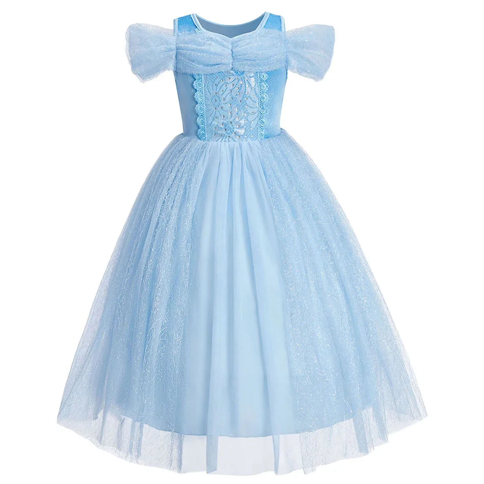 Child Halloween Cinderella Princess Cosplay Costume 2026 Summer Kids Birthday Party Dresses Baby Girls Carnival Dress Up Clothes