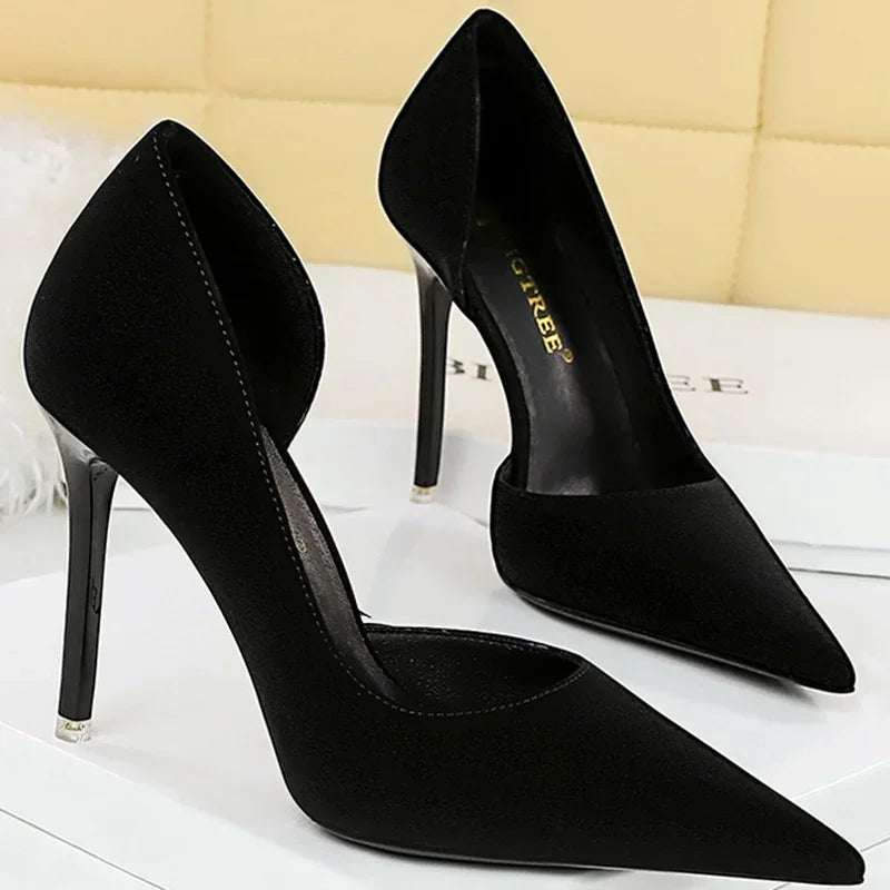 2025 New Women 11cm High Heels Wine Green Pumps Plus Size 34-43 Stripper Evening Orange Heels Lady Wedding Bridal Scarpins Shoes