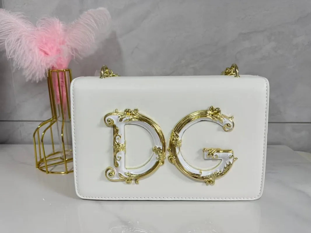 Trendy Letter Logo Chain Bag for Women 2025 - Cute Small Shoulder Sling Purse for Party, Date, Shopping - Black Fashion Handbag