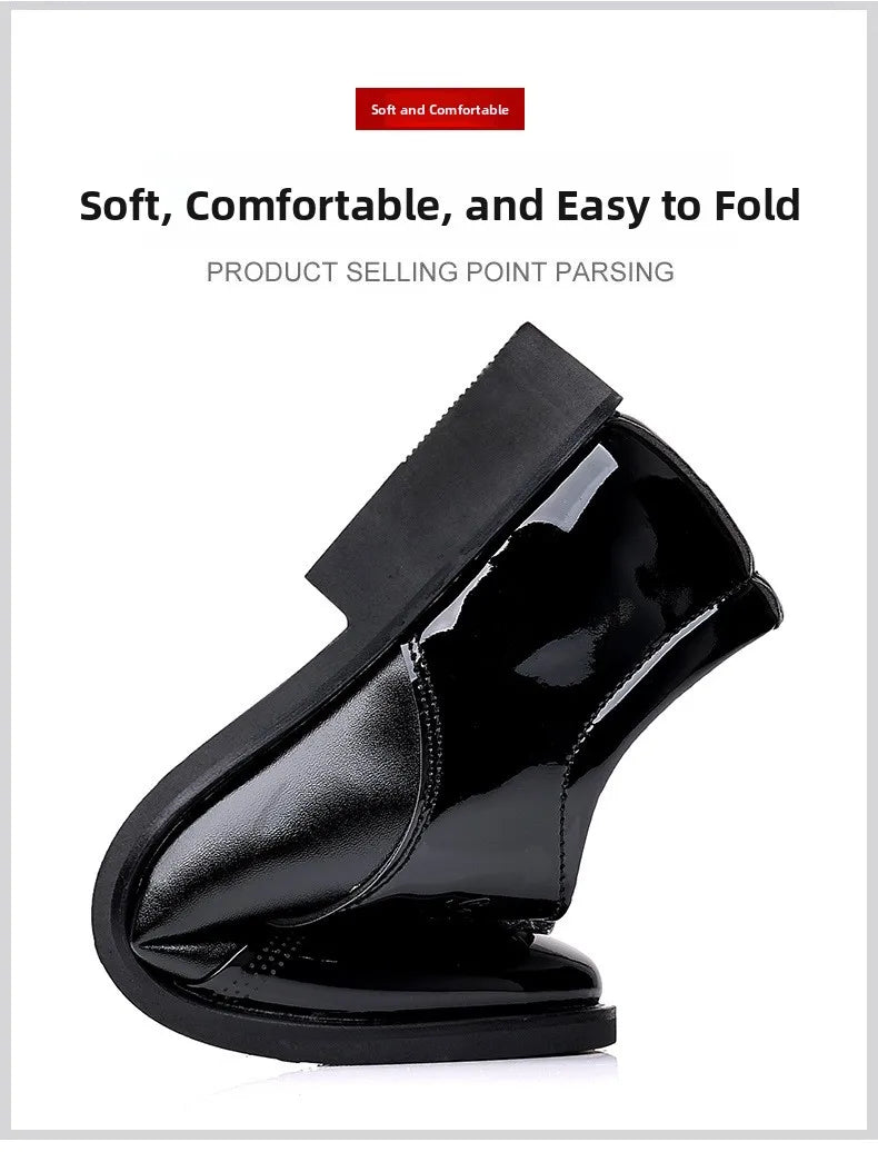 Glossy Leather Men's Shoes Casual Wedding High-Heeled Pointed-Toe Business Style British Leisure Men's Footwear