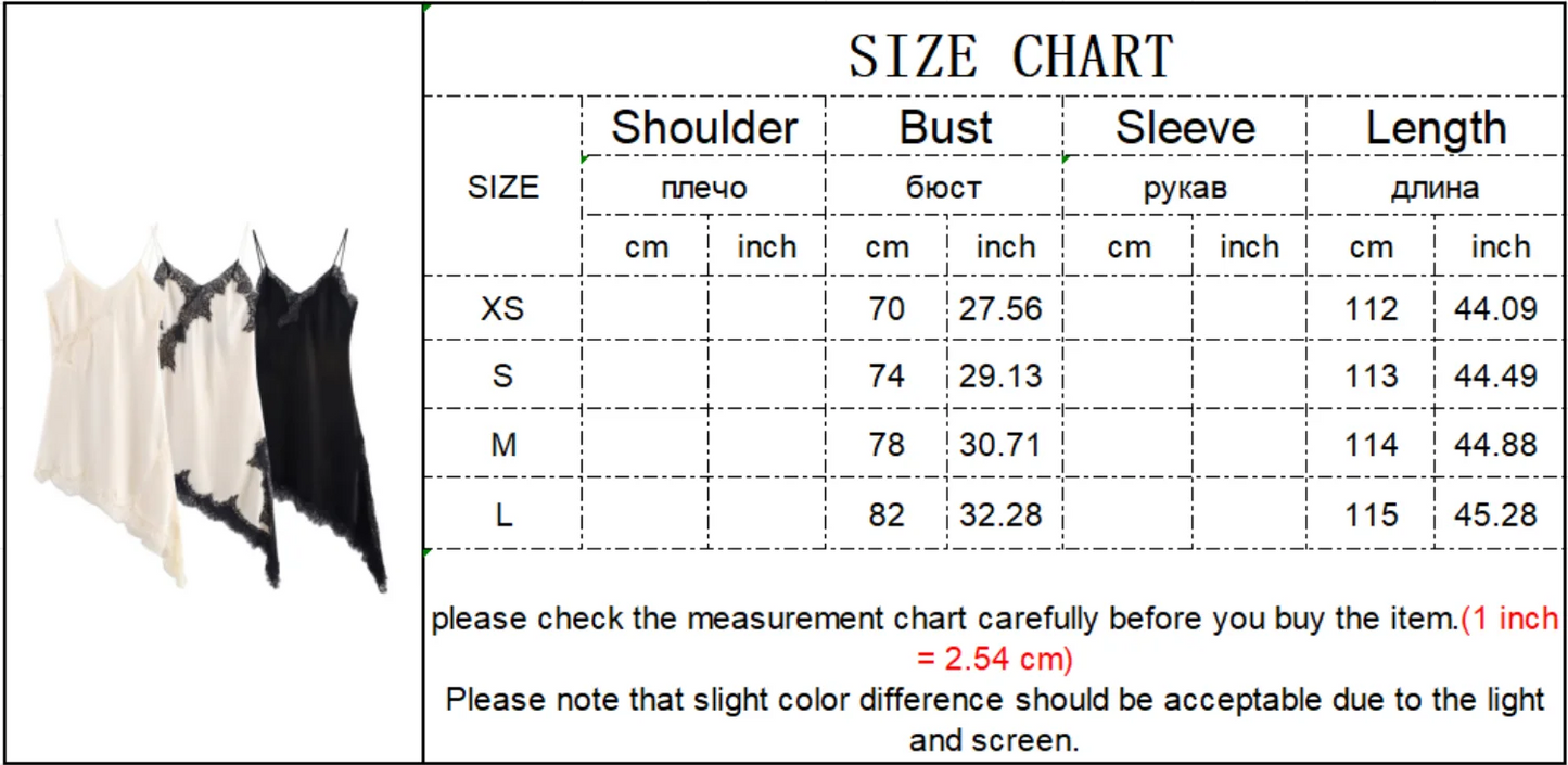 Women Satin Sexy Lace Spliced Sling Dress Sleeveless Backless Asymmetric Split Street Party Dresses 2025 Newest Lady Dress