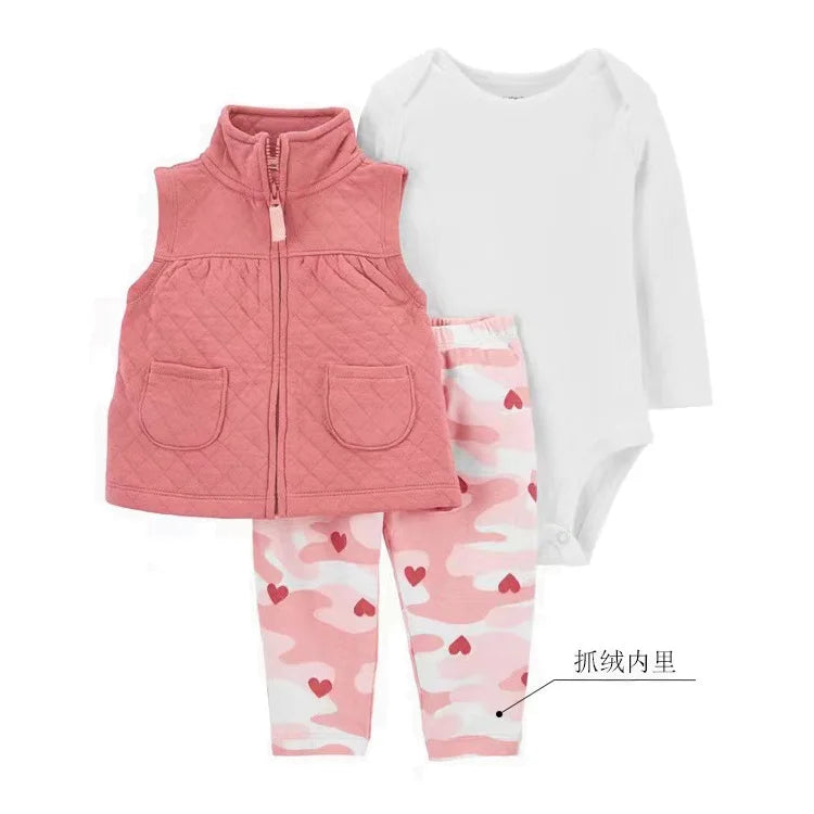 3-piece Suit Summer Baby Clothes Sets Baby Short Sleeve Shorts Cover Clothes Cute Girls Bebe Children Cotton 100% Clothing 6-24M