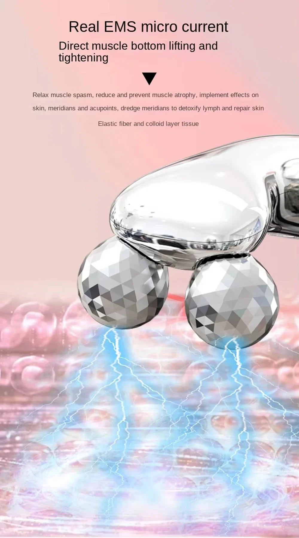 Electric Facial Micro-current Beauty Instrument LED Display Face Lift Roller Massager Skin Tighten Massage Beauty Devices