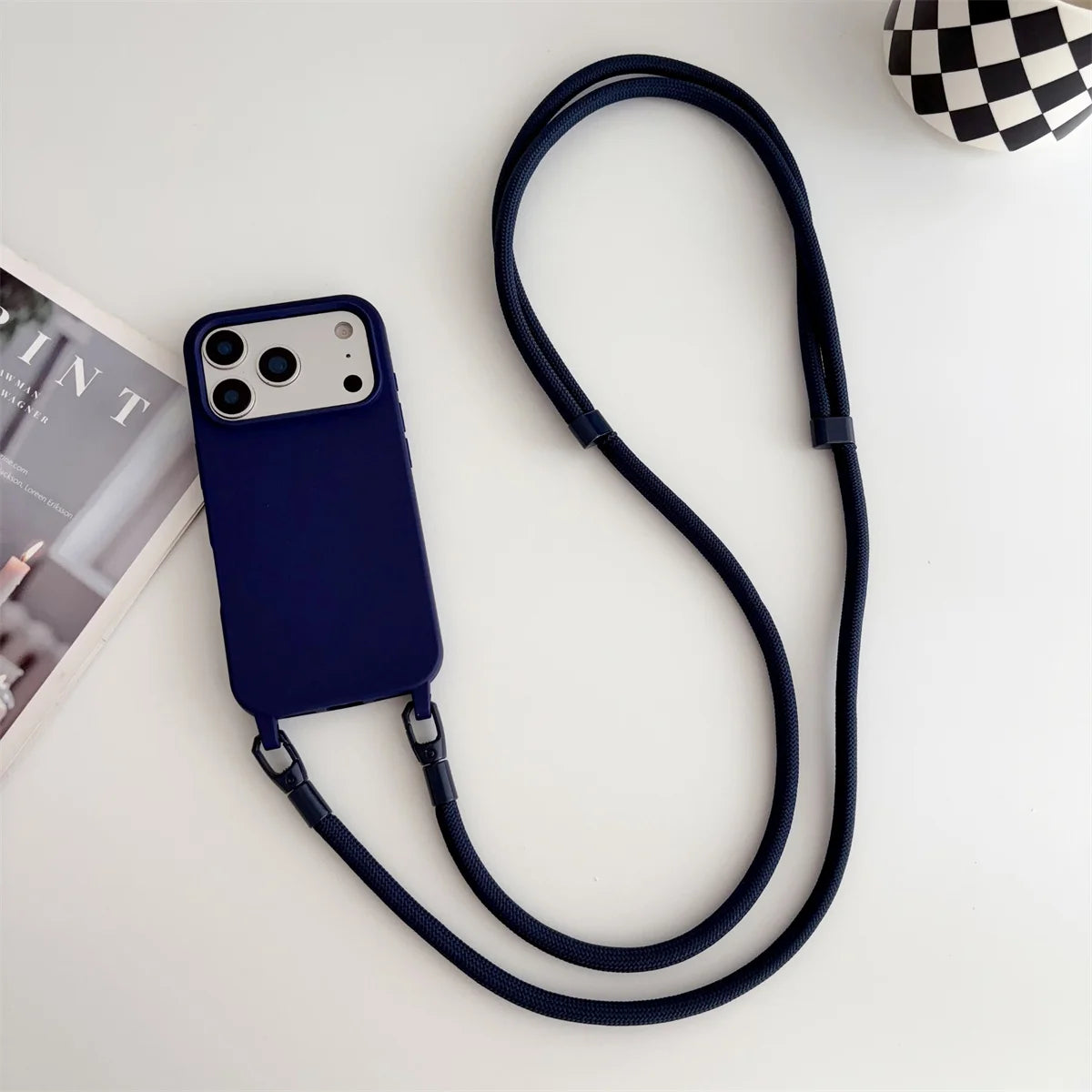 Silicone Phone Case for IPhone 17 Air 16 16E 15 14 Plus 11 13 12 Mini Pro Max Crossbody Lanyard Candy Color Soft TPU Back Cover