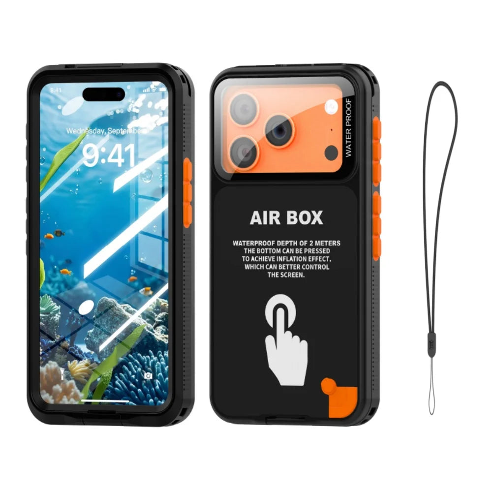 IP68 Waterproof Phone Case for iPhone 6.1/6.7 inch Series, with Floating Ring, Touchable, Suitable for iPhone 17/16/15/14/13/12