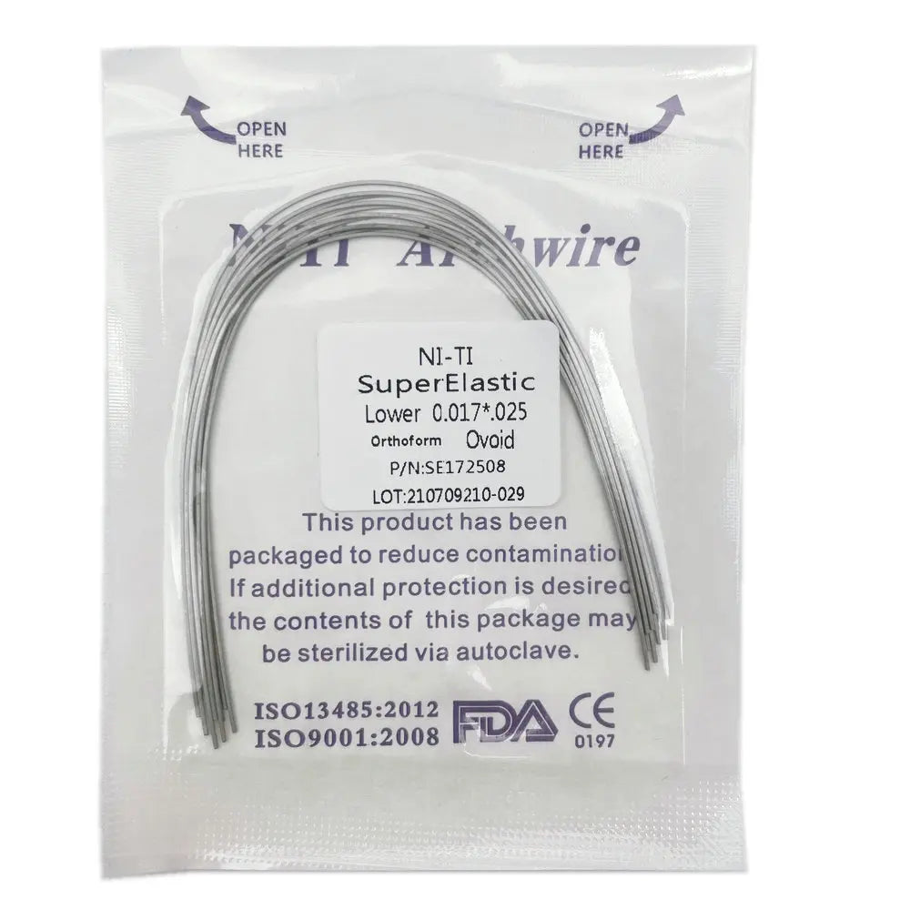10pcs/pack Orthodontic Dental Super Elastic Oval Form Niti Round/Rectangular Arch Wires Dental Niti Arch Wire Dentist Product