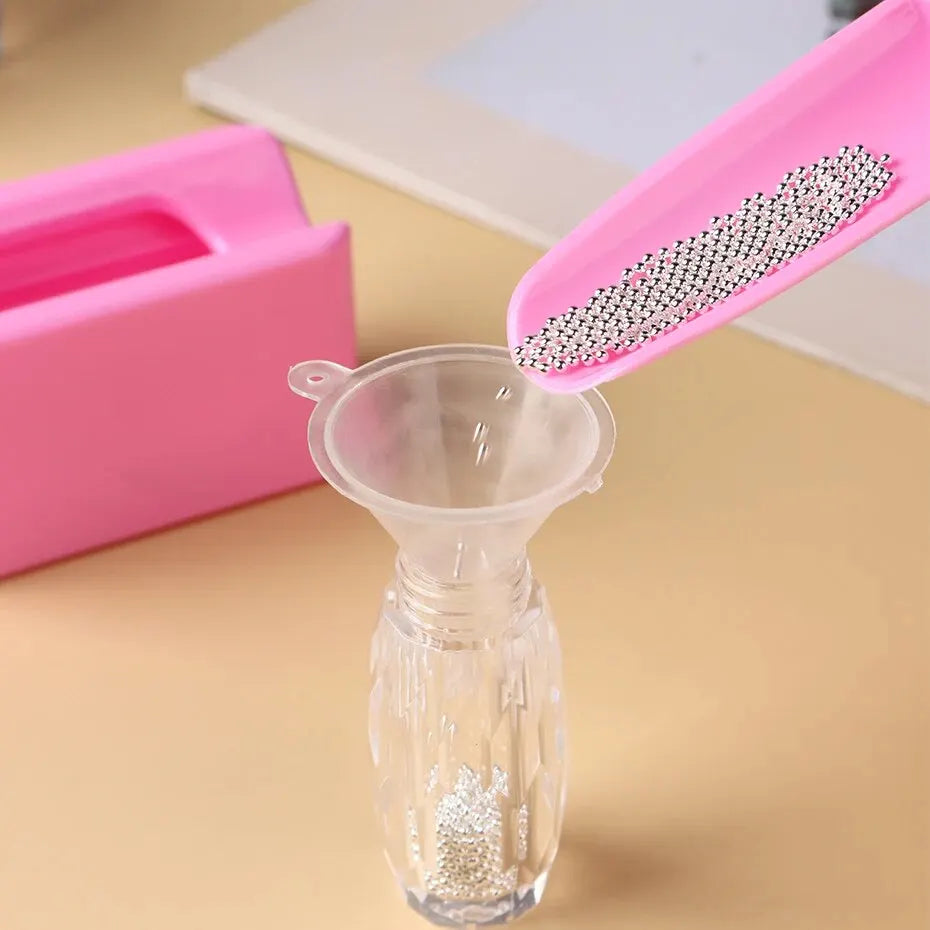 Double Layer Nail Glitter Powder Recycle Box Nail Tool Dust Collector Sequin Rhinestone Container Holder Manicure Storage Case