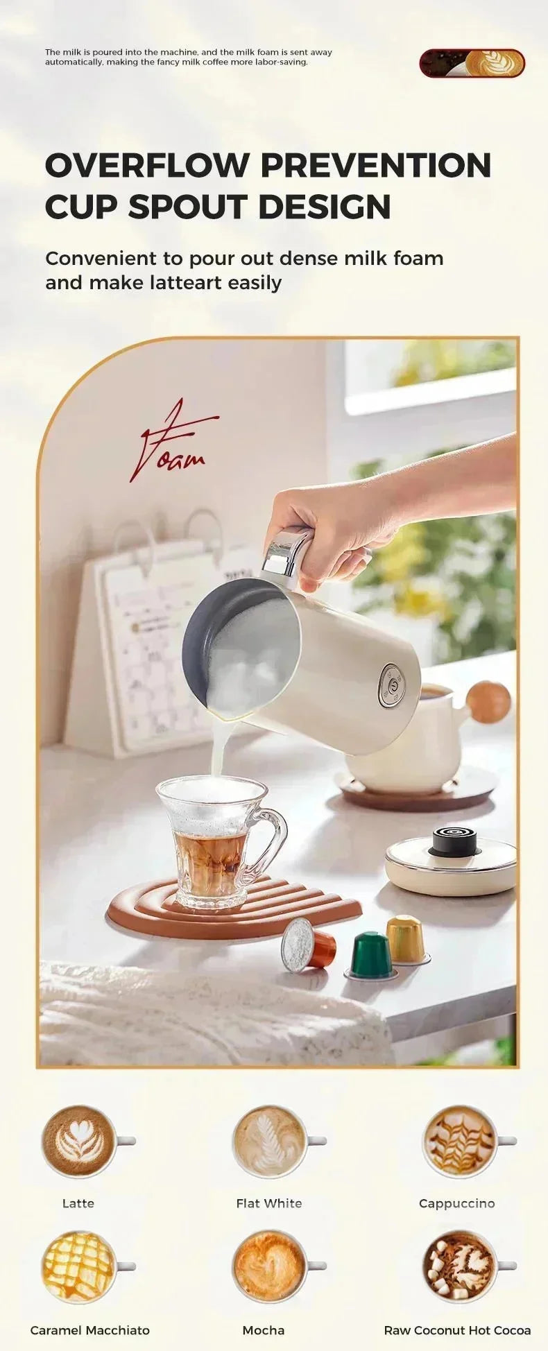 220V 240ml 4in1 Electric Milk Frother Home Automatic Milk Frother Italian Coffee Machine Milk Frother Hot And Cold Mixing Cup