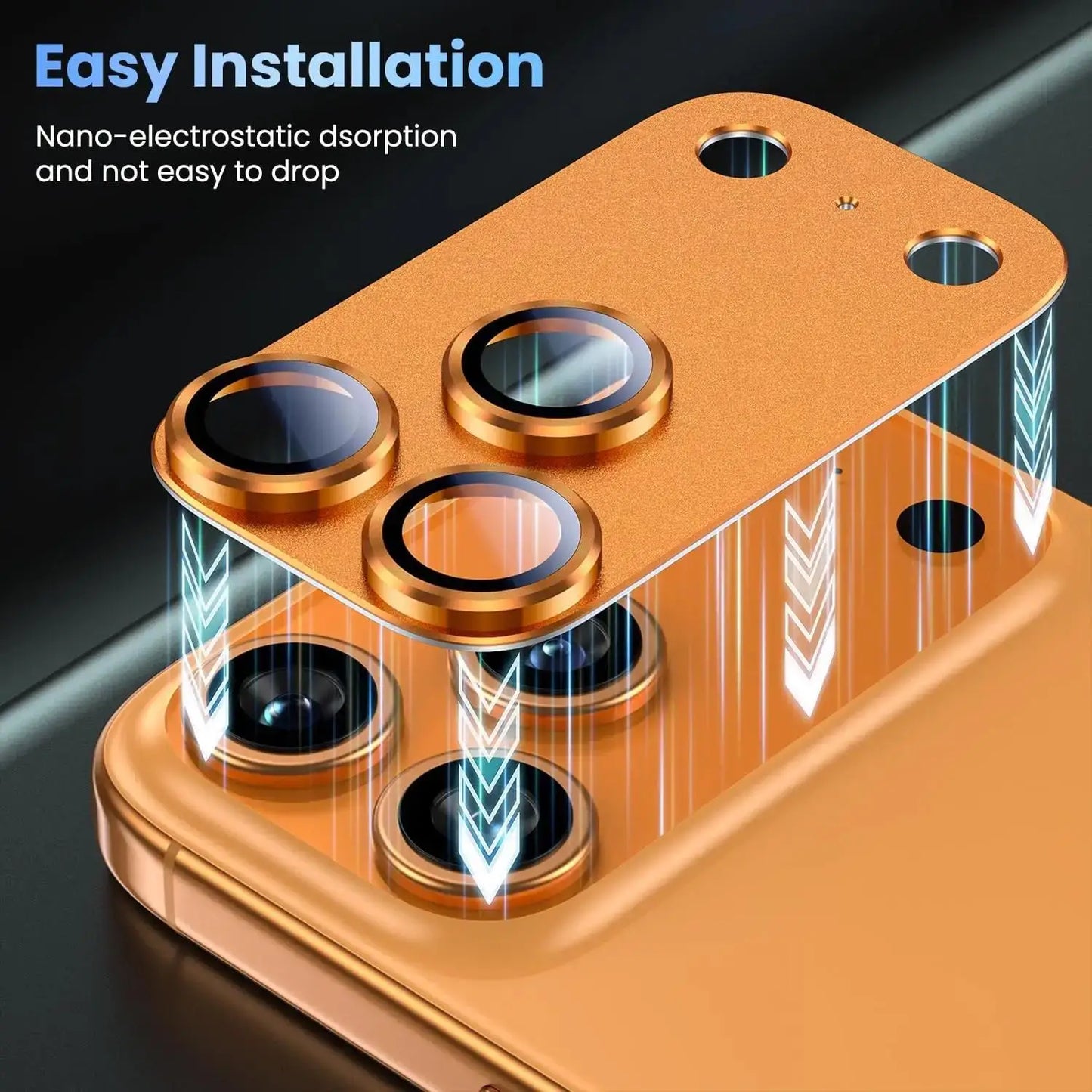 For IPhone 17 Pro Max Camera Lens Protector [Strong Adsorption][Case-Friendly] Metal Tempered Glass Ziai Camera Screen Cover