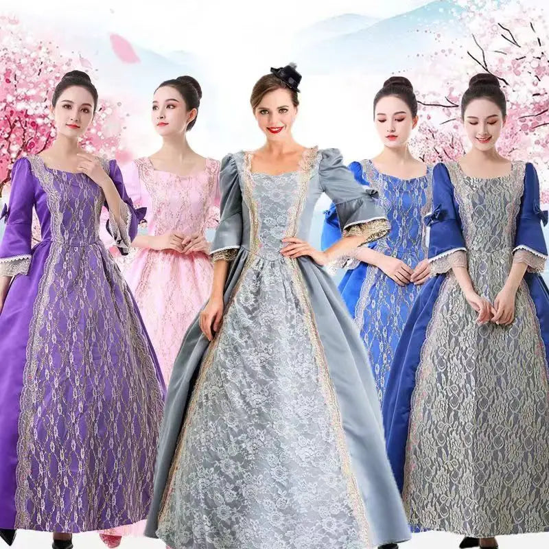 Halloween Cosplay Costumes for Adult Woman Palace Court Medieval Renaissance Retro Gothic Princess Victorian Ball Dress S-5XL