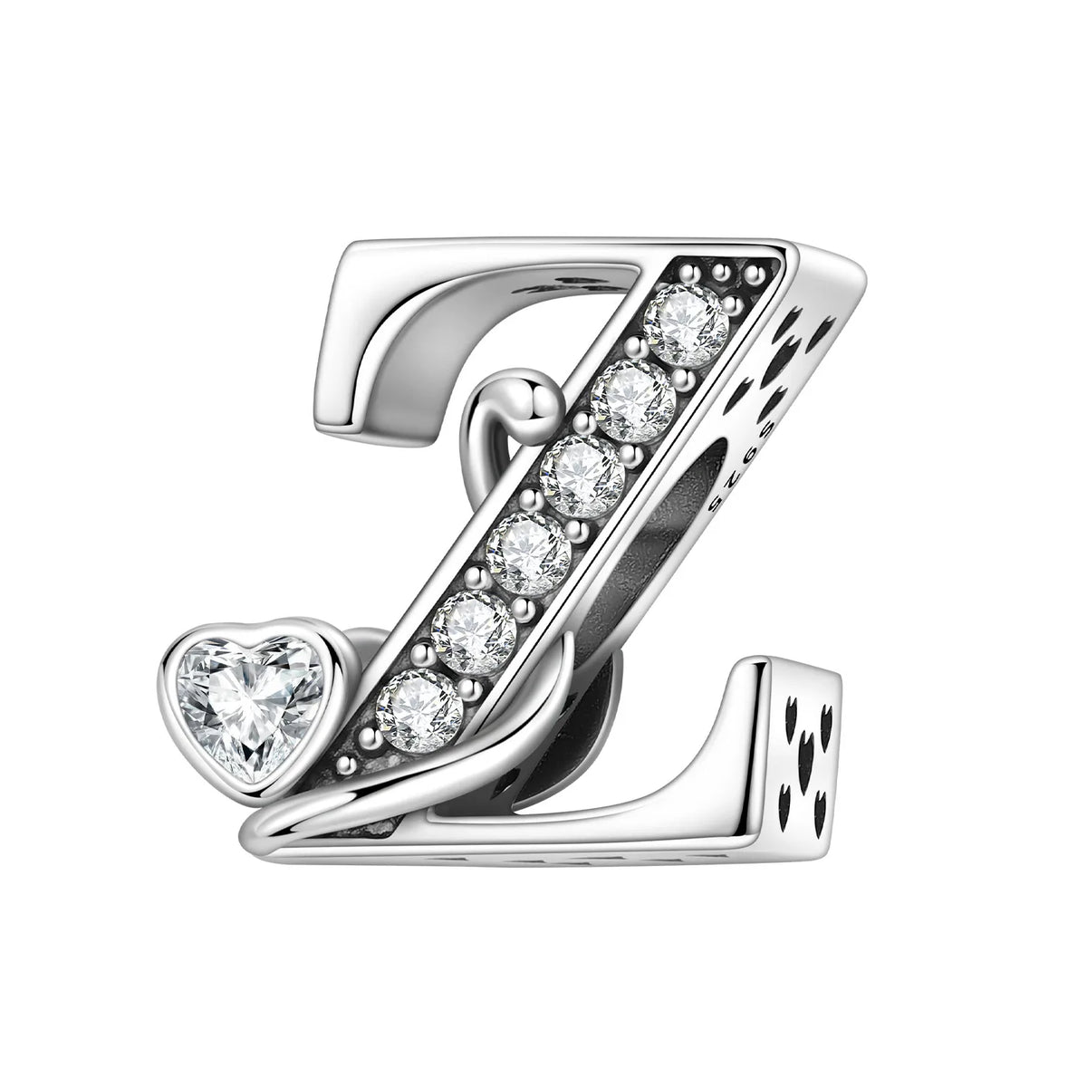 2026 New 925 Sterling Silver Zircon Scroll Grass Pattern 26 Letter Bead Charms for Women Fit DIY Bracelet Necklace Jewelry Gift