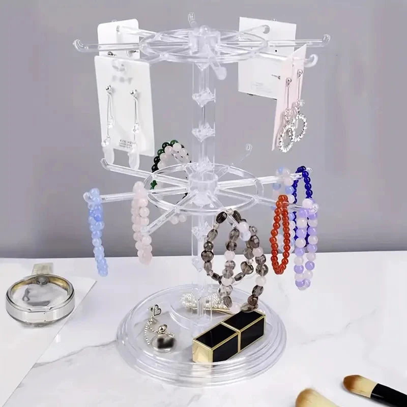 1Pc Multi-Layer Rotating Jewelry Rack, Necklace Display Stand & Bracelet Hanging Organizer, Storage Rack