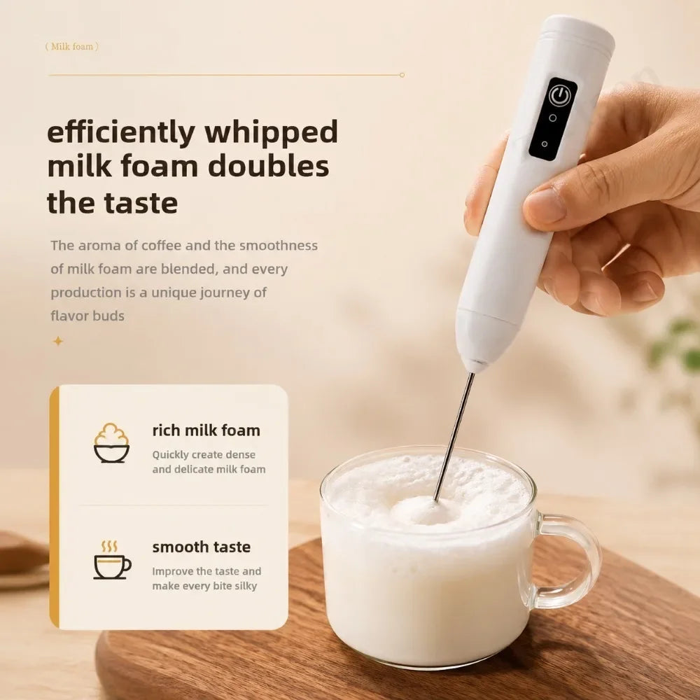 Handheld Electric Milk Frother Mini Coffee Foam Maker Portable Milk Whisk Mixer for Home Latte Cappuccino