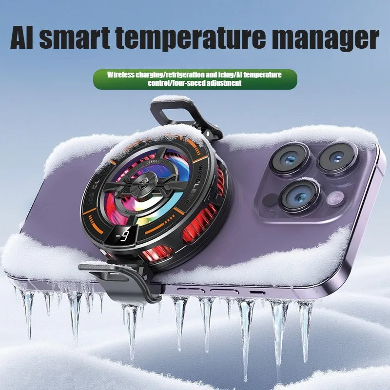 K28 Magnetic Semiconductor Phone Cooler with Wireless Fast Charger Cooling Radiator Gaming Accessorie for IPhone MagSafe Android