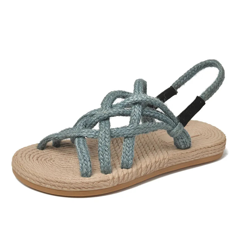 Woman Sandals Shoes Braided Rope with Traditional Casual Style and Simple Creativity Fashion Sandals Women Summer Shoes Zapatos