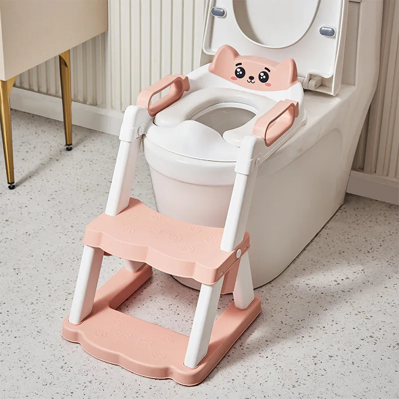 New Foldable Children's Toilet Seat Portable Baby Potty Training Toilet Cushion Toddler Auxiliary Pot Step Stool Urinal