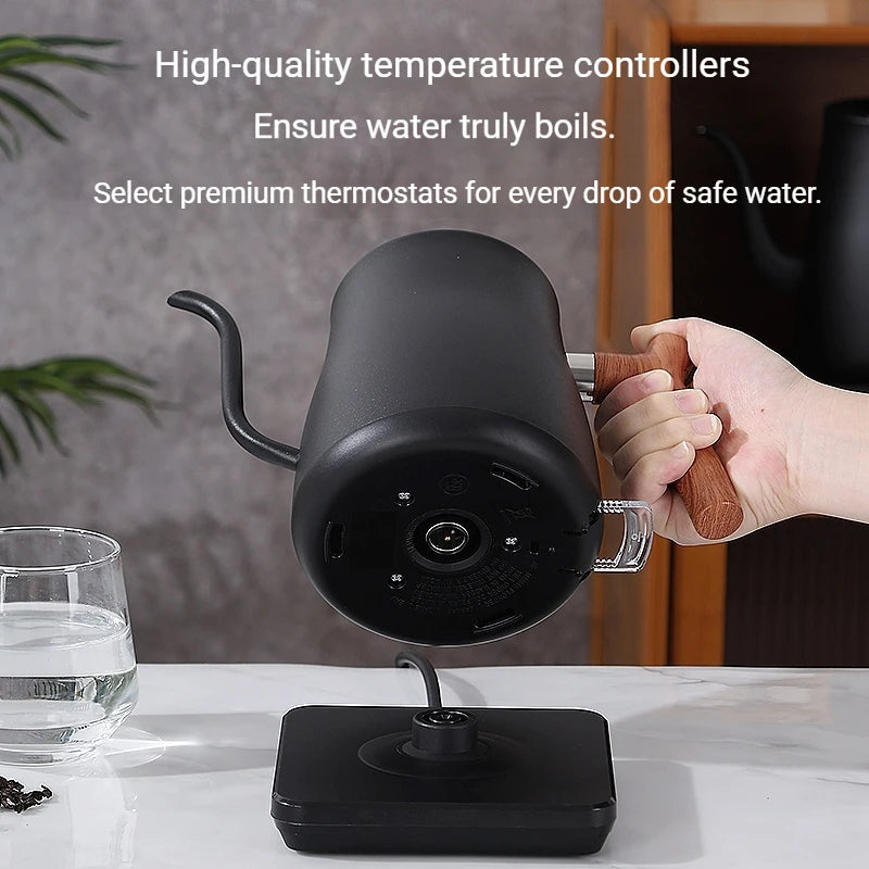 1L Stainless Steel Electric Kettle, Auto Shut-Off, for Pour-Over Coffee/Tea, Smart Temp Control & Mechanical Models