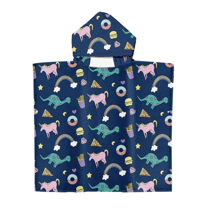 Toddler Kids Beach Towel Cotton Bathrobe Baby Boys Girls Dinosaur Animal Hooded Bathing Towel 60x60cm Children Dinosaur Blanket