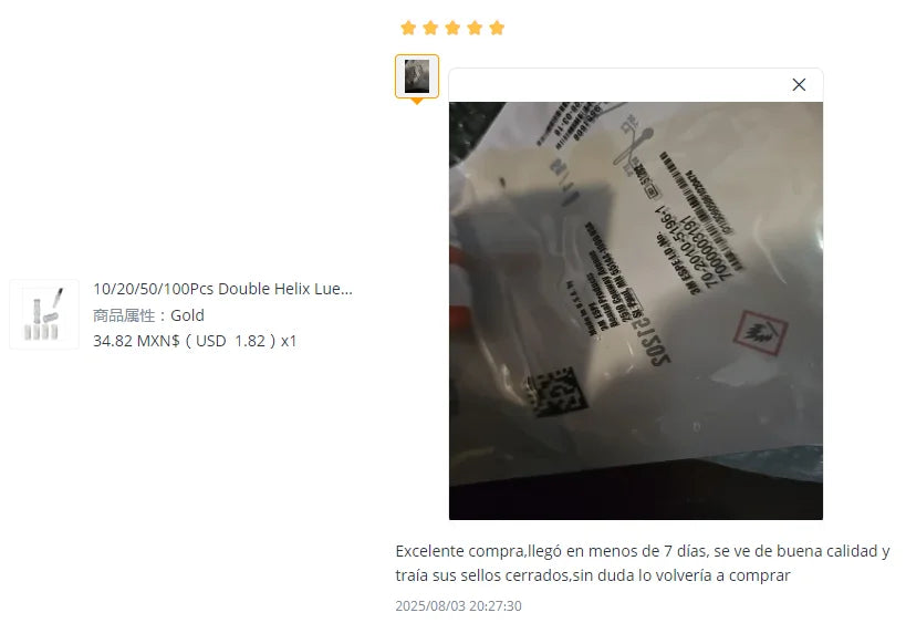 Individual Package PP Sterile Syringe Connector 20/50/100/500/1000 Pcs Female Luer Lock Disposable