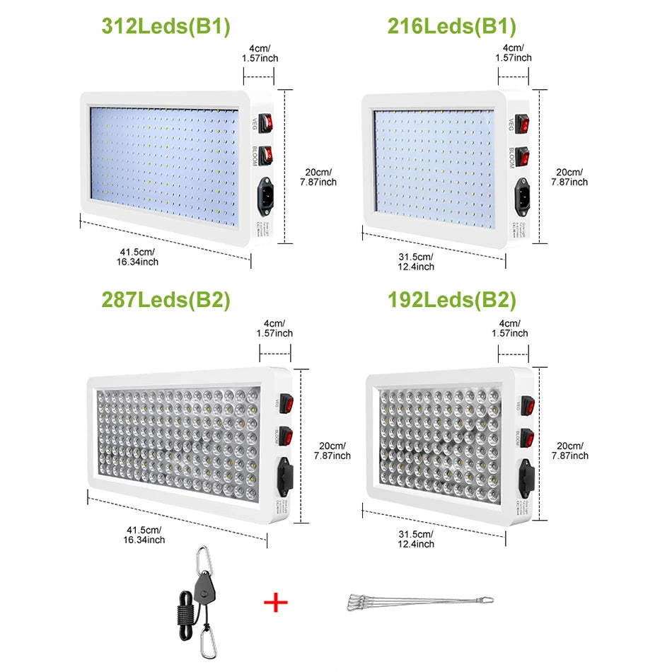 600W LED Grow Lights Full Spectrum Plant Cultivation Lamp 220V Indoor Greenhouse Tent Hydroponics Succulent Vegs Fill Lighting