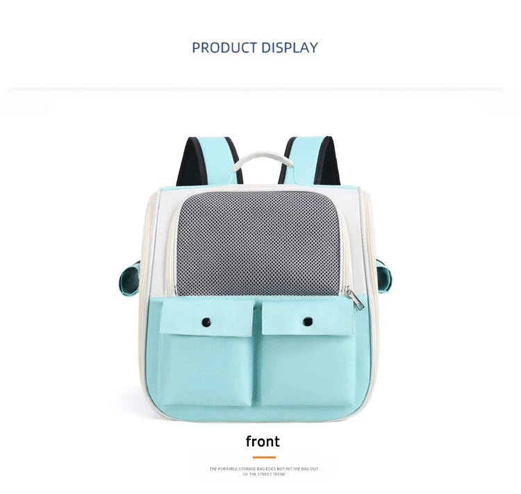 Ventilation Large Capacity Cat Carrier Backpack Adjustable Strap Pet Carrying Bag Foldable Cat Backpack for Outdoor Travel Pet