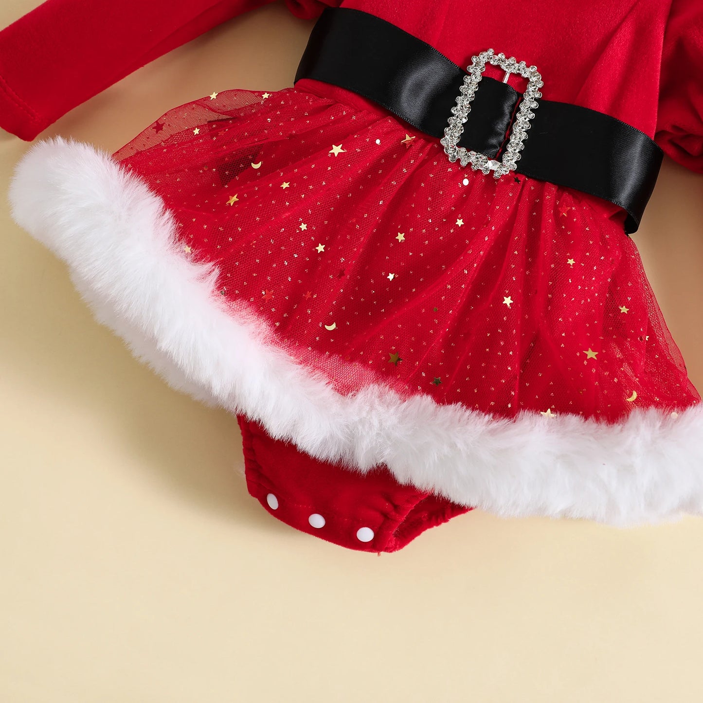 Ceeniu Baby Christmas Bodysuit Dress For Girls Green Santa Claus Letter Rompers Infants Onesies My First New Year Costume Baby