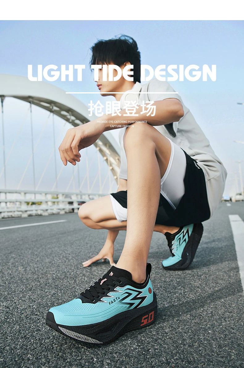 Men Running Shoes Carbon Plate Marathon Speciality Sports Breathable Lightweight Women's Comfortable Nonskid Leisure Sneakers