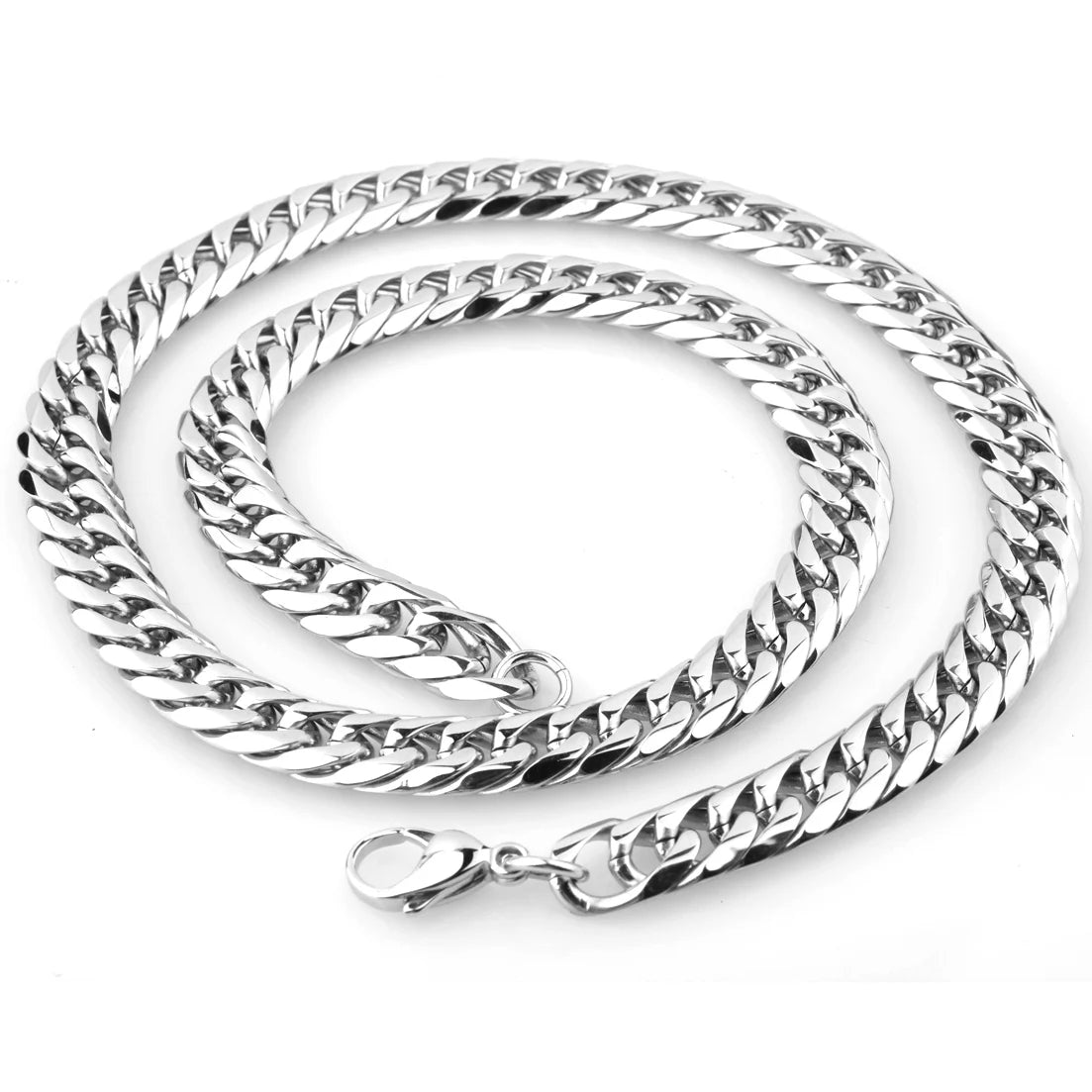 9/11/13/16/19/21mm Heavy Polished Stainless Steel Necklace Men Curb Cuban Link Chain Necklace Or Bracelet Choker Jewelry 7-40"
