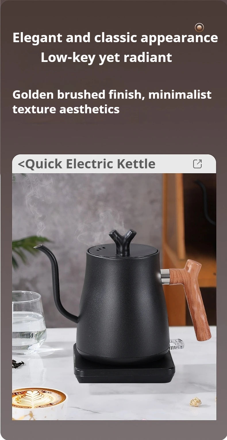 1L Stainless Steel Electric Kettle, Auto Shut-Off, for Pour-Over Coffee/Tea, Smart Temp Control & Mechanical Models