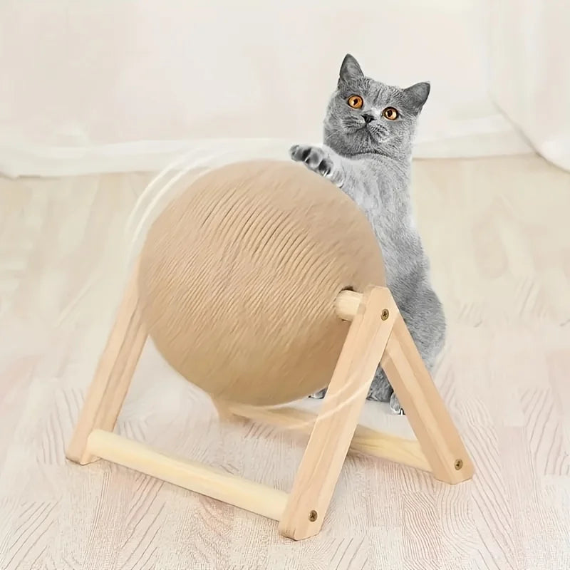 1 Set Cat Scratching Ball Toy: Kitten Sisal Rope Claw Grinding Scratcher - Vertical Design