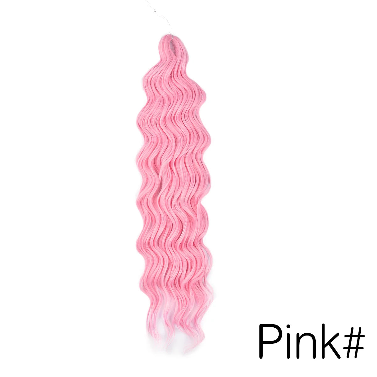 Anna Curl Synthetic Braiding Hair Loose Deep Wave 24 Inch Crochet Hair Extensions Water Wave Twist Pink Color Hair for Women