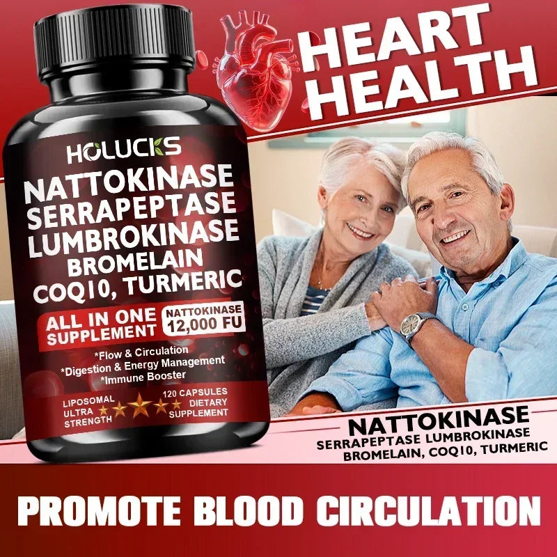 Liposomal Enzyme Blend Capsules Nattokinase Vitamin C B6 Magnesium, Support  Vascular, Enhance Digestion & Circulation  Health