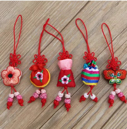 10 Pcs Y2K Bag Charms - Cute Embroidered Butterfly, Fish & Flower Pendants for Keychain, Phone Case Lanyard, Purse Accessory