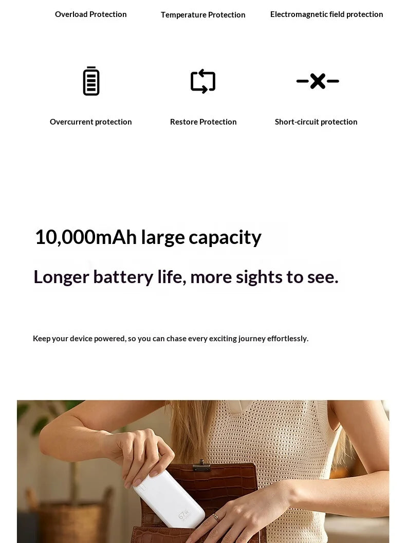 Baseus 67W Pro 3 In 1 Portable Power Bank Retractable Cable Charger 3C Certified Airline Approved For Smartphone 10000mah