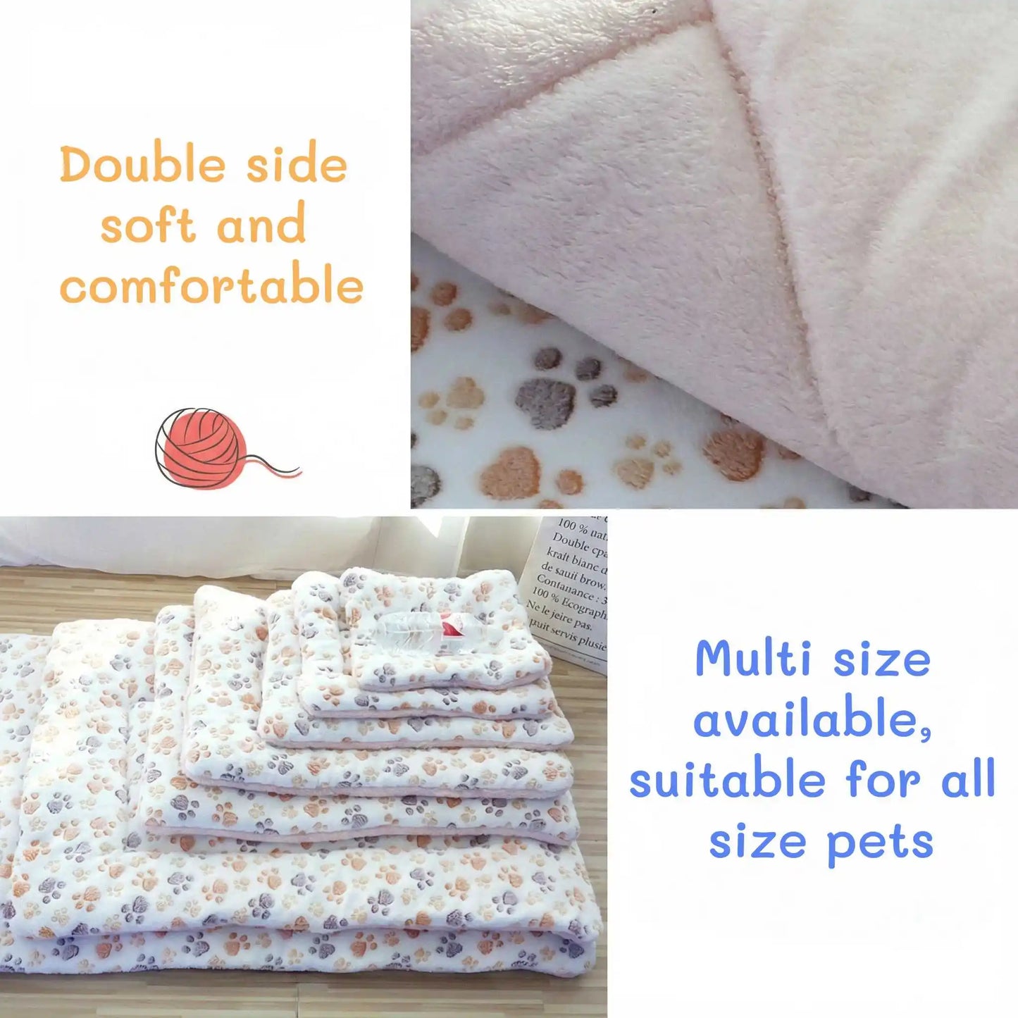 Durable Pet Blanket Plush Dog Sleeping Bed Mats Washable Cat Portable Sofa home travel suitable Warm Soft Flannel relax Towel
