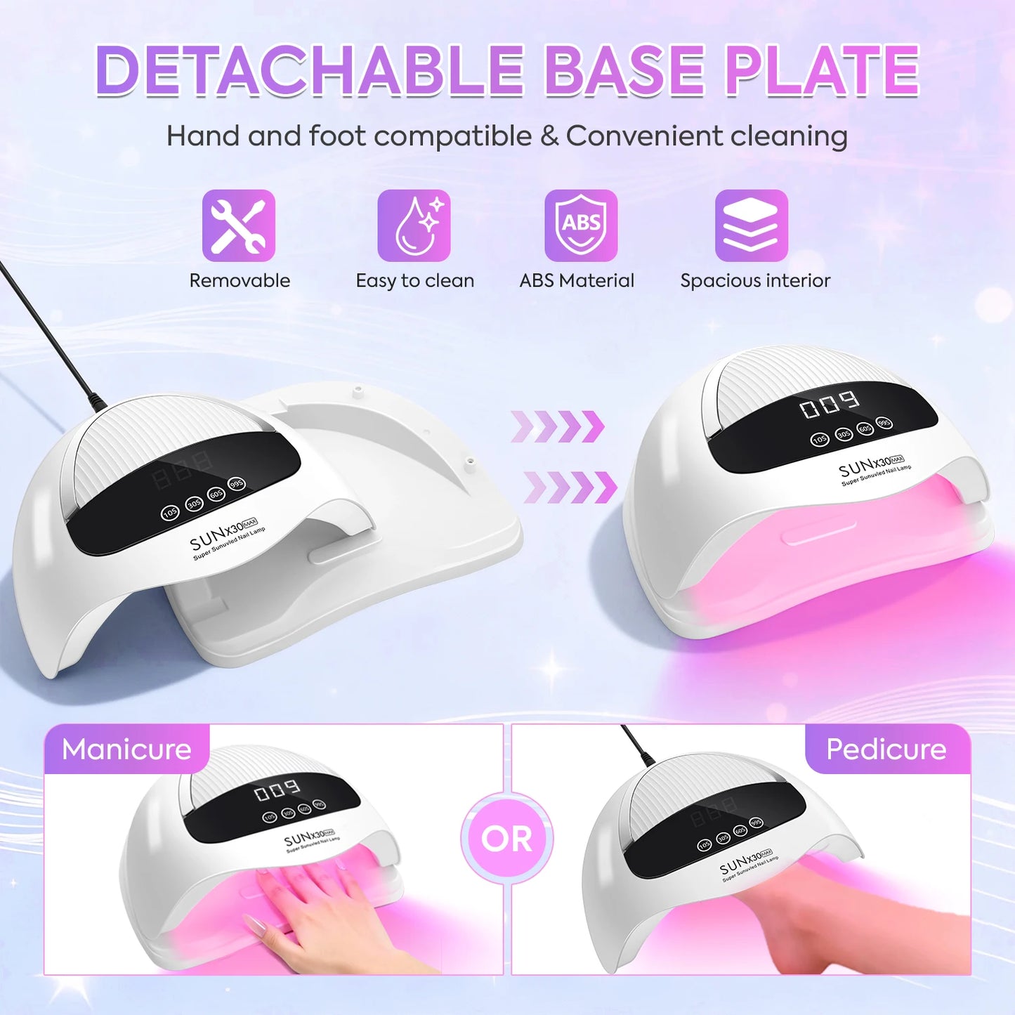 DianaBeauty 380W Professional UV LED Nail Lamp With LCD Display 90LEDS Nail Dryer for Drying All Gels Nail Polish Nail Art Tools
