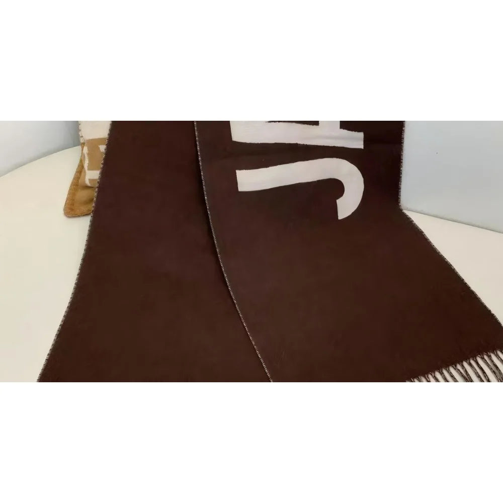 Windproof scarf winter warm cashmere shawl, cashmere scarf, thick and warm with letter design high-quality and fashionable st