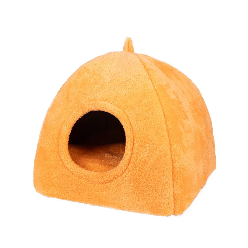 Enclosed Cat House - Winter Warm & Thickened Triangular Deep Sleep Pet Bed for Cats & Small Dogs | Cozy & Insulated Pet Shelter