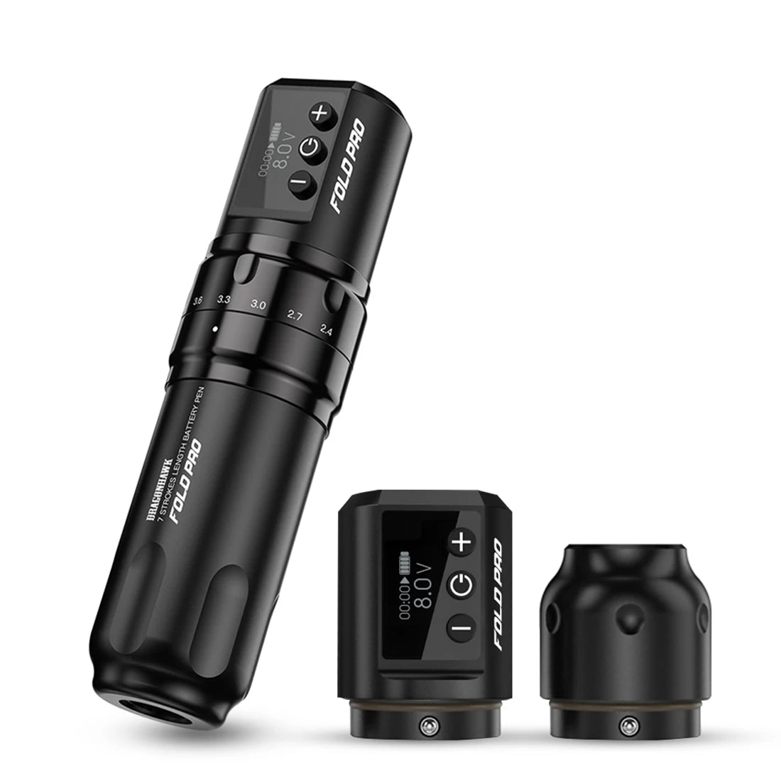 Dragonhawk Fold Pro Wireless Tattoo Machine Adjustable 7 Strokes Power By Mcore-c2 Low Vibration Silent Stable for Beginners