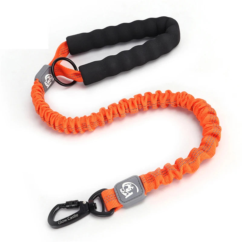 50cm Short Dog Leash Big Dog Training Leash Elastic Tactical Dog Lead Strong Short Traction Rope Durable Large Dog Leash Green