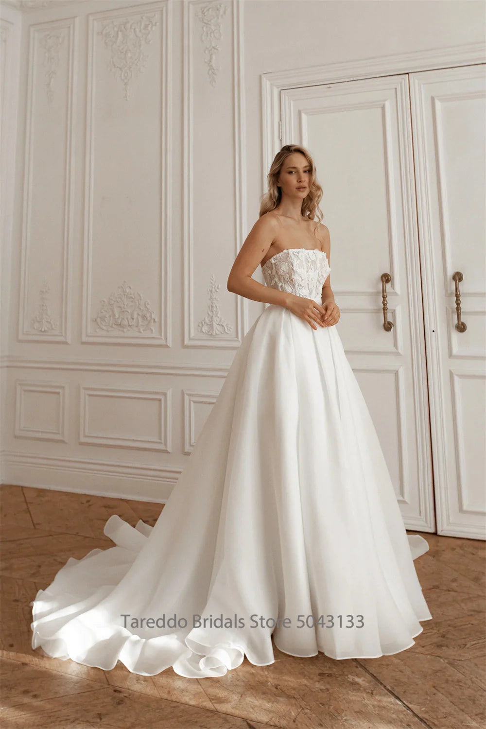 Customized Off Shoulder Two Pieces Wedding Dress Lace Applique Detachable Skirt 2in1 Style Versatile Design Bridal Dress