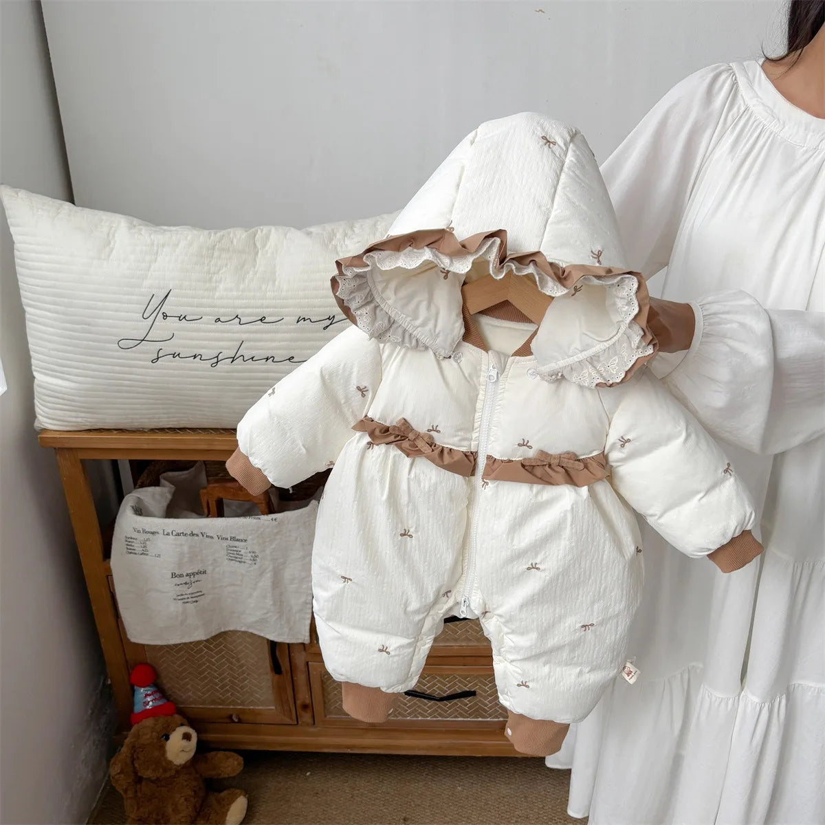 Baby Winter Cotton Clothes, Newborn Children, Baby Winter Stylish Cute Hooded Warm Clothes Winter Clothes Thick Climbing Clothes