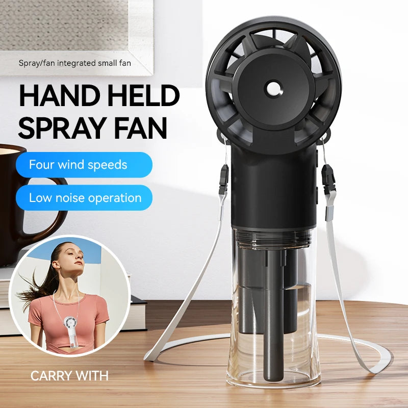 HOMEFISH Handheld Misting Fan Portable Mister Fan  Rechargeable Spray Water Mist Fans Mini Cooling Mister Fans with 4 Speed Wind
