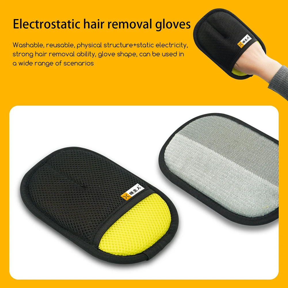 Pet Hair Remover Glove For Cats Reusable Pet Hair Remover Mitt Portable Dog Cat Hair Remover Static Removal Gloves For Pet Hair